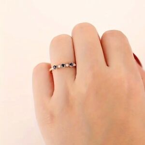 Dainty Round Cut Sapphire Stacking Band Ring